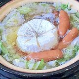 白菜とソーセージのチーズ鍋